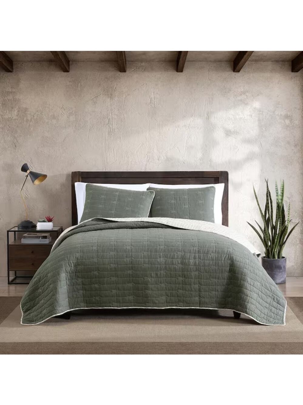 Eddie Bauer Home Troutdale 2-pc. Quilt Set Green Size Twin NWT Cabincore Cottage